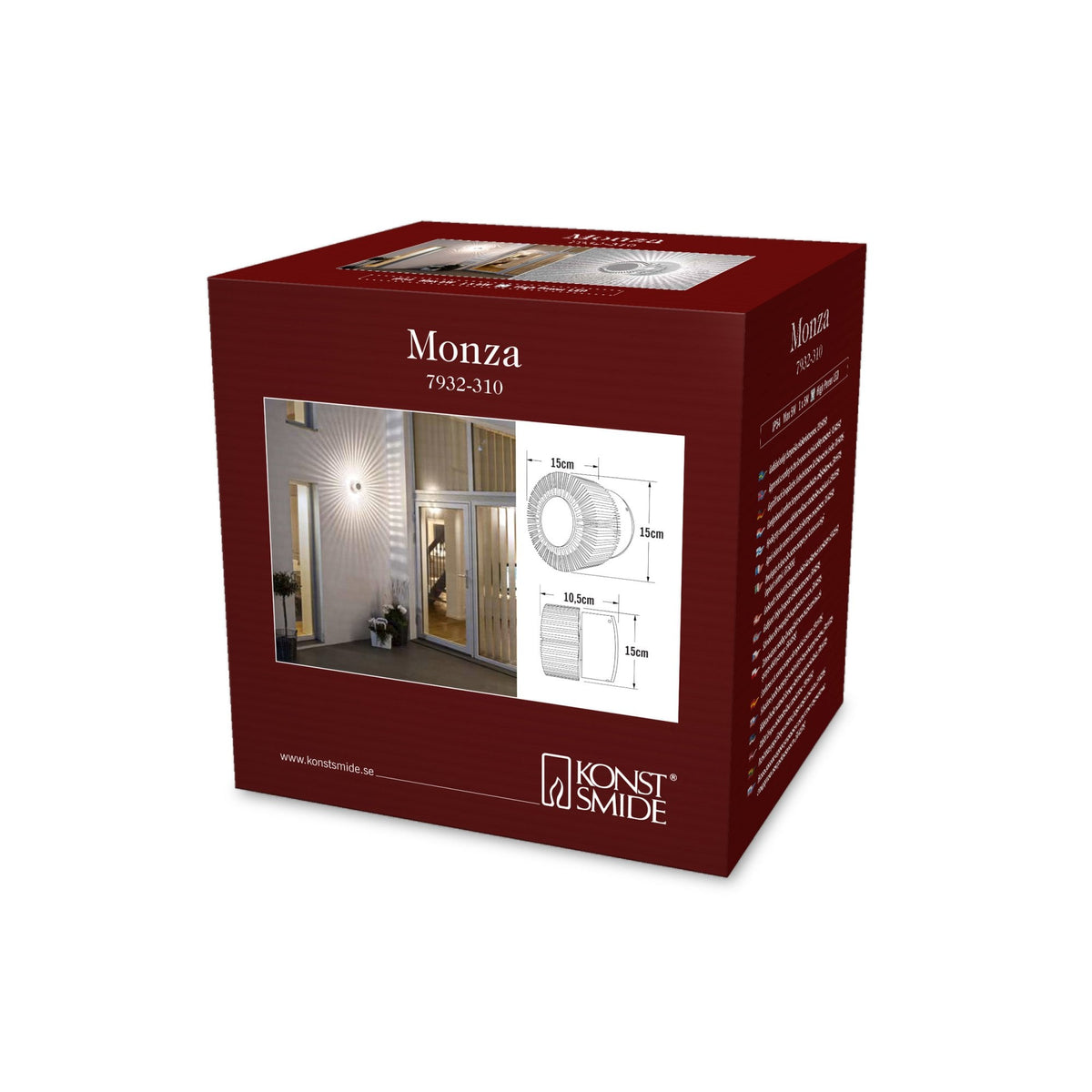 Monza Burst IP54 Outdoor 5W LED Wall Light in Anodised Aluminium