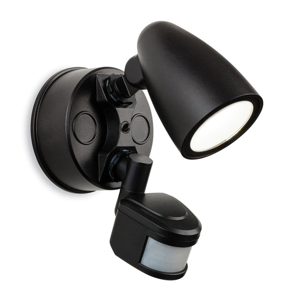 Single Security IP54 LED PIR Wall Light in Black