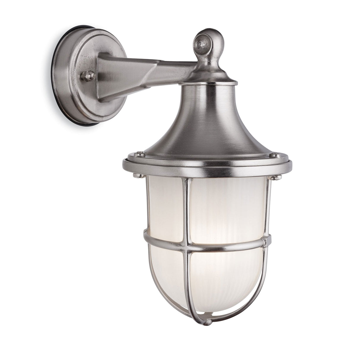 Nautic Solid Brass IP64 Wall Light in Nickel