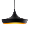 Leo Pendant Light in Black with Matt Gold Inner