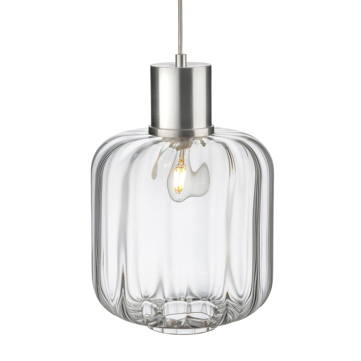 Eton Pendant Light in Aluminium with Clear Glass