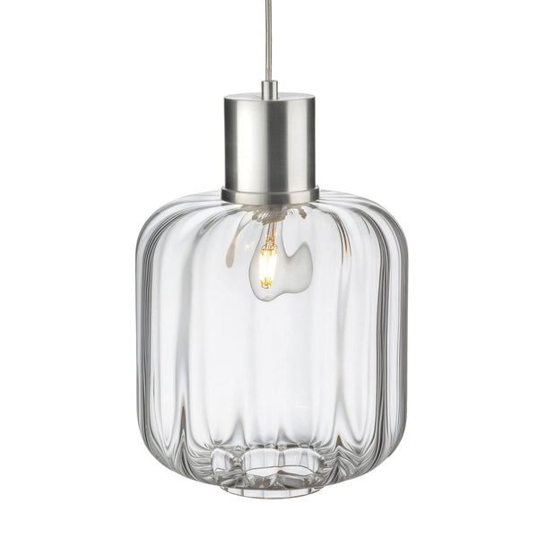 Eton Pendant Light in Aluminium with Clear Glass