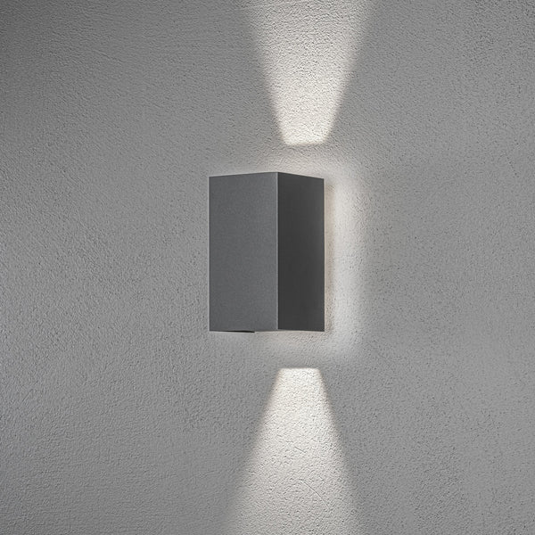 Cremona Sleek IP54 Twin Adjustable Beam 9w LED Wall Light in Dark Grey