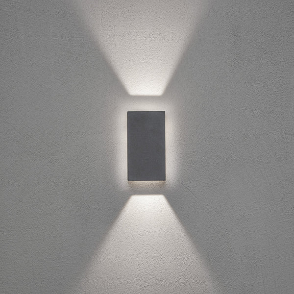 Cremona Sleek IP54 Twin Adjustable Beam 9w LED Wall Light in Dark Grey