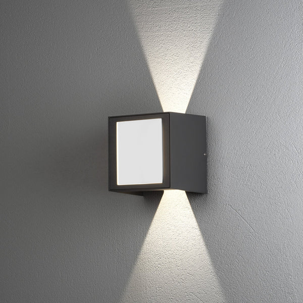 Cremona Glow IP54 Twin Adjustable Beam 9w LED Wall Light in Anthracite