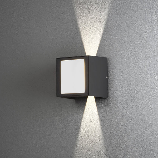 Cremona Glow IP54 Twin Adjustable Beam 9w LED Wall Light in Anthracite