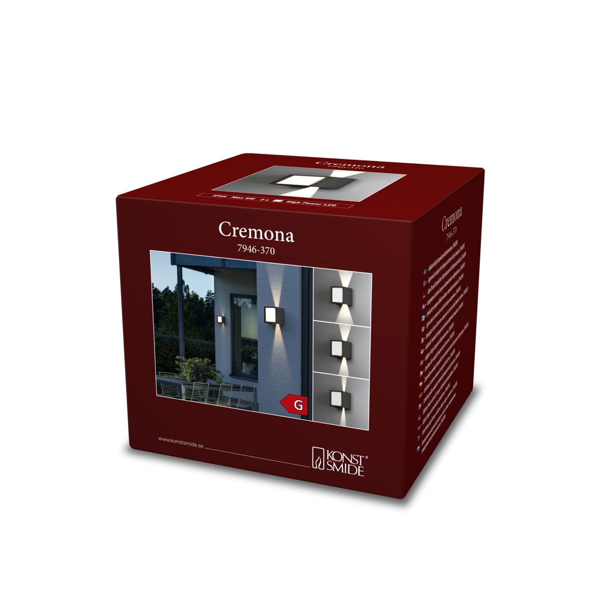 Cremona Glow IP54 Twin Adjustable Beam 9w LED Wall Light in Anthracite