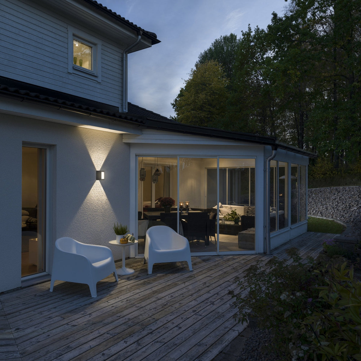 Cremona Glow Slim IP54 Twin Adjustable Beam 9w LED Wall Light in Anthracite