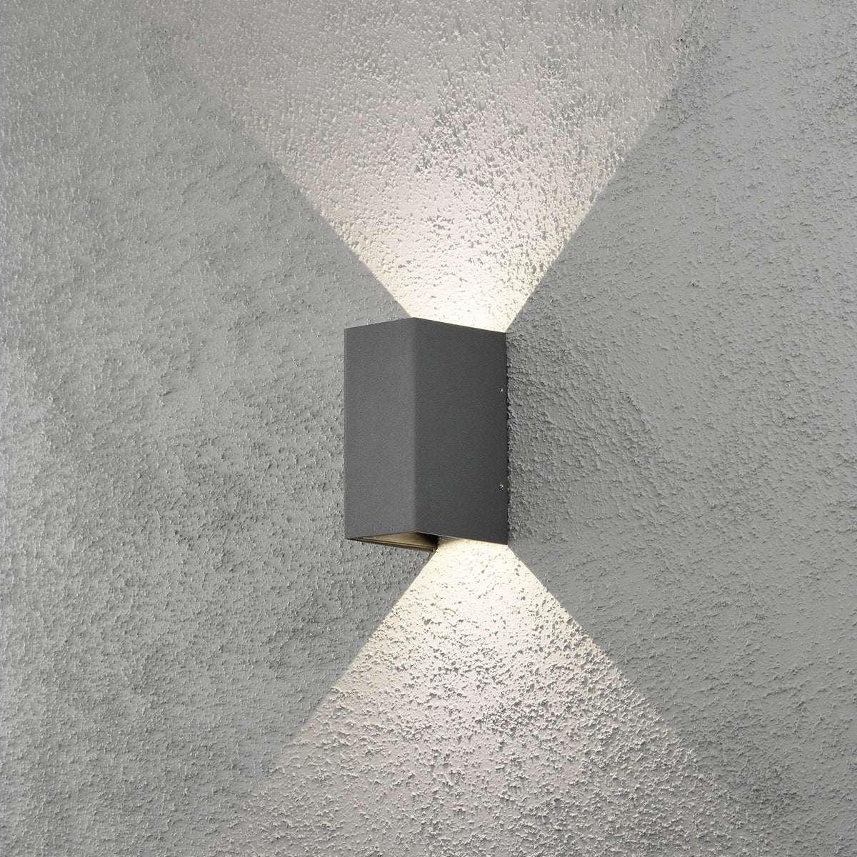 Cremona Edge IP54 Twin Adjustable Beam 9w LED Wall Light in Anthracite