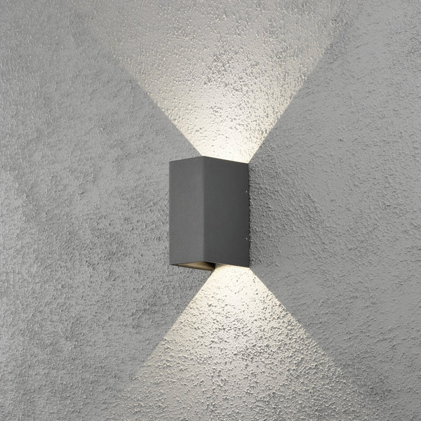 Cremona Edge IP54 Twin Adjustable Beam 9w LED Wall Light in Anthracite