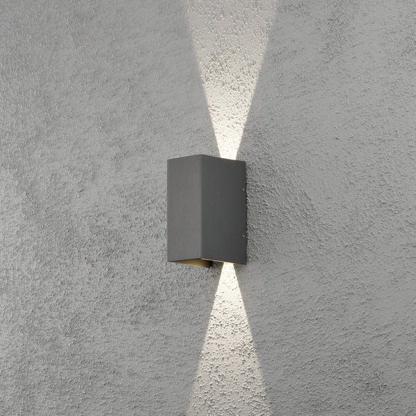 Cremona Edge IP54 Twin Adjustable Beam 9w LED Wall Light in Anthracite