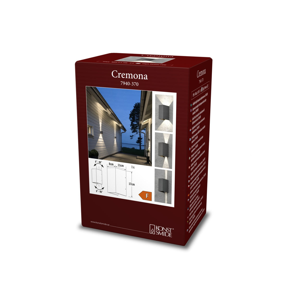 Cremona Edge IP54 Twin Adjustable Beam 9w LED Wall Light in Anthracite