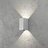 Cremona Edge IP54 Twin Adjustable Beam 9w LED Wall Light in Light Grey