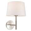 Seymour Switched Wall Light in Brushed Steel with Cream Shade