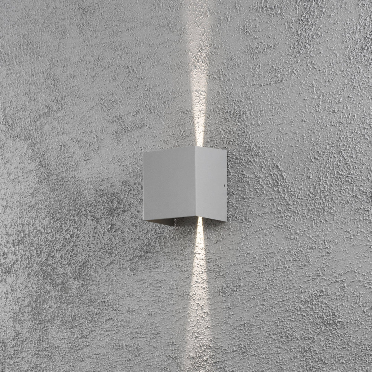 Cremona Edge Square IP54 Twin Adjustable Beam 9w LED Wall Light in Light Grey