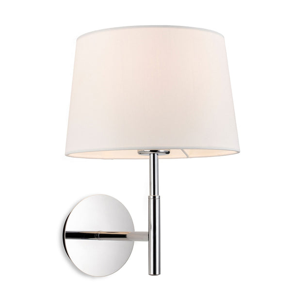 Seymour Switched Wall Light in Chrome with Cream Shade