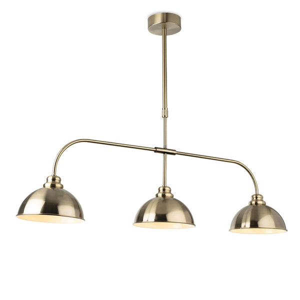 Eagle Three Lamp Pendant Light in Antique Brass