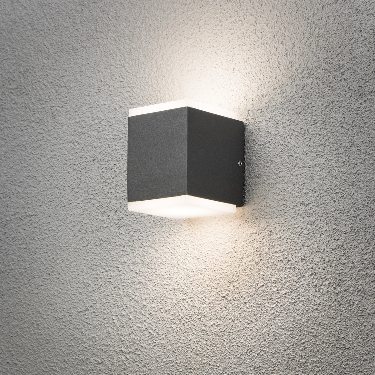 Monza Box IP54 Twin Outdoor 12w LED Wall Light in Anthracite