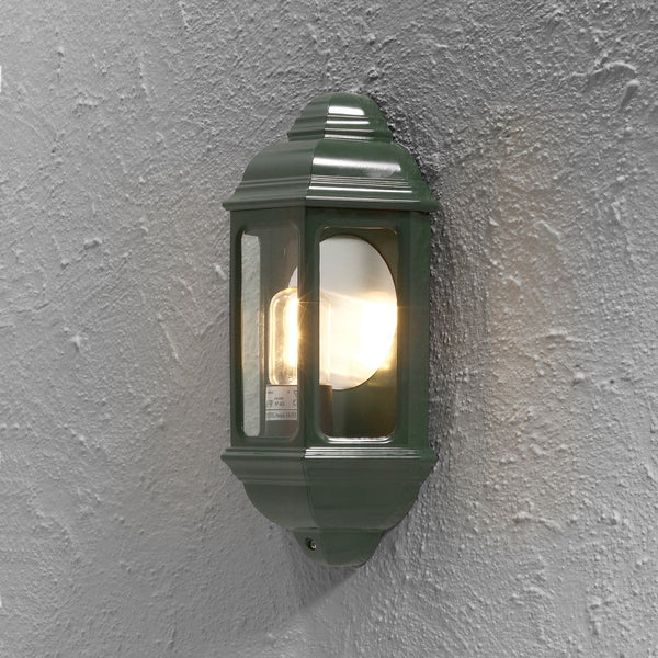 Cagliari IP43 Outdoor E27 Wall Light in Green