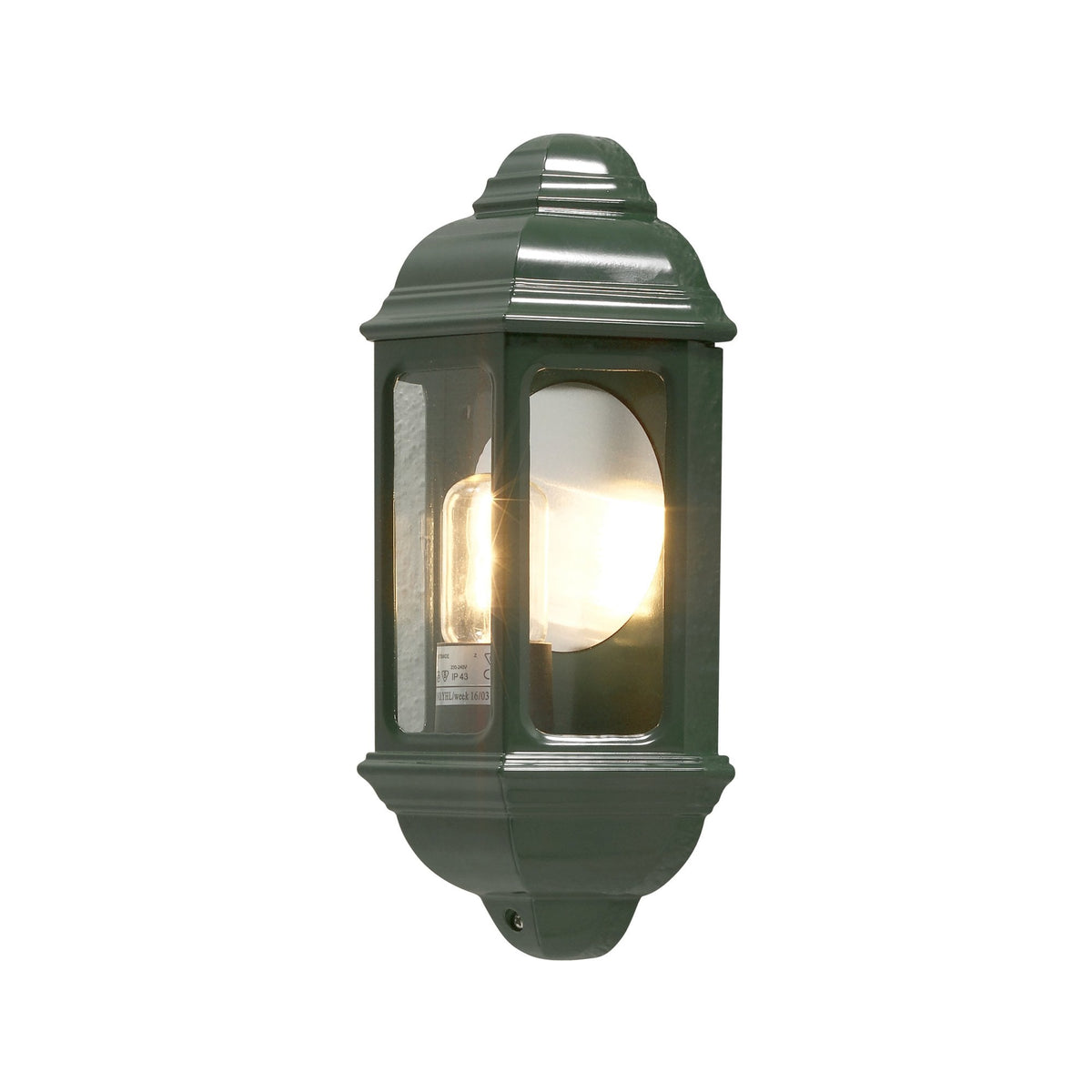 Cagliari IP43 Outdoor E27 Wall Light in Green