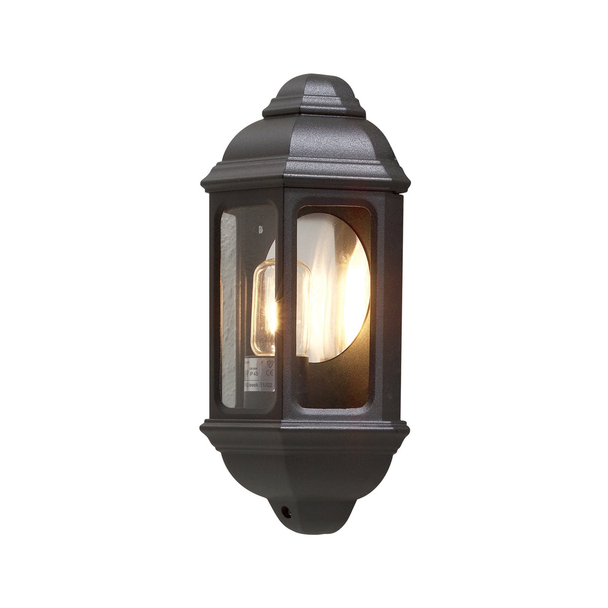 Cagliari IP43 Outdoor E27 Wall Light in Black