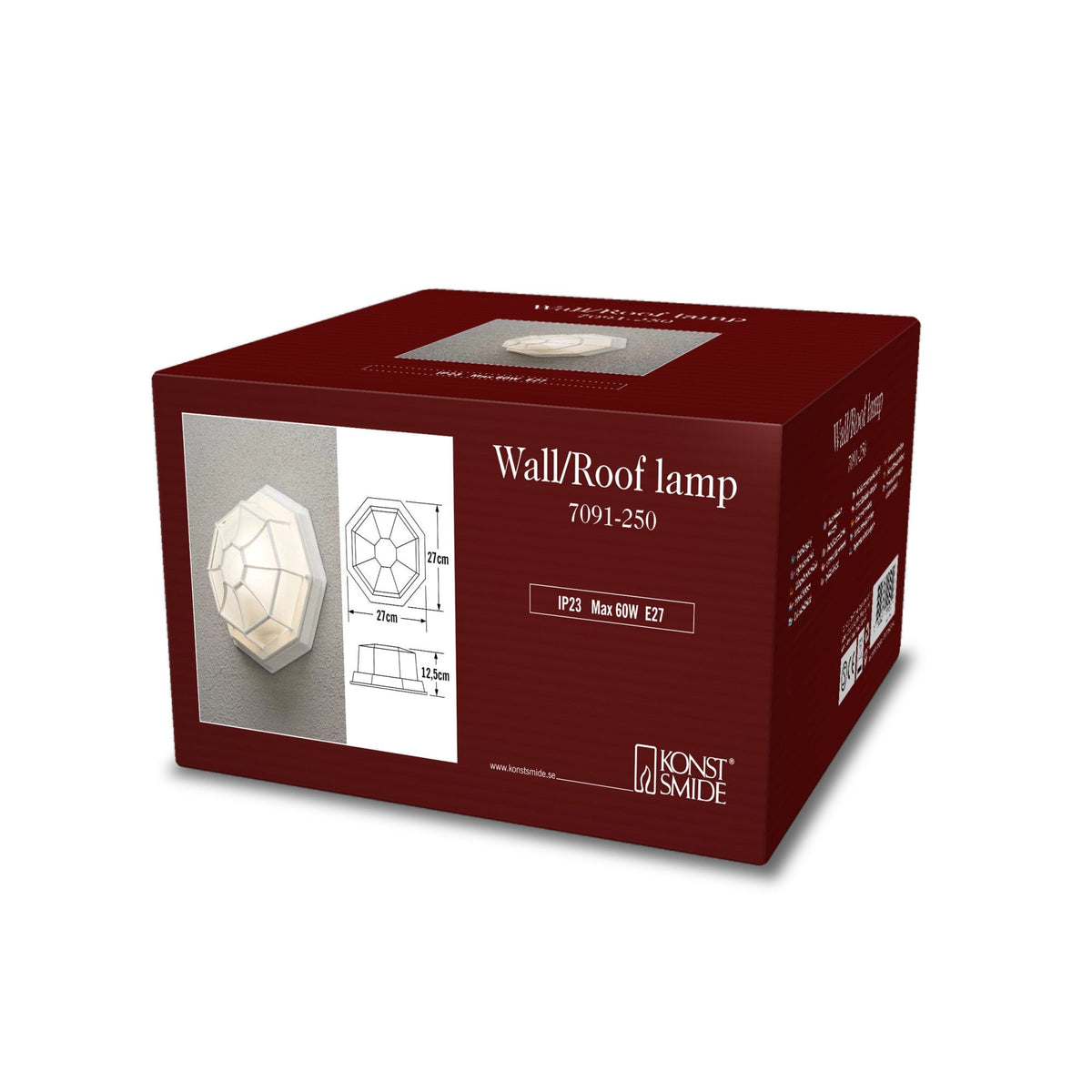 Web IP23 Outdoor E27 Wall or Ceiling Light in White