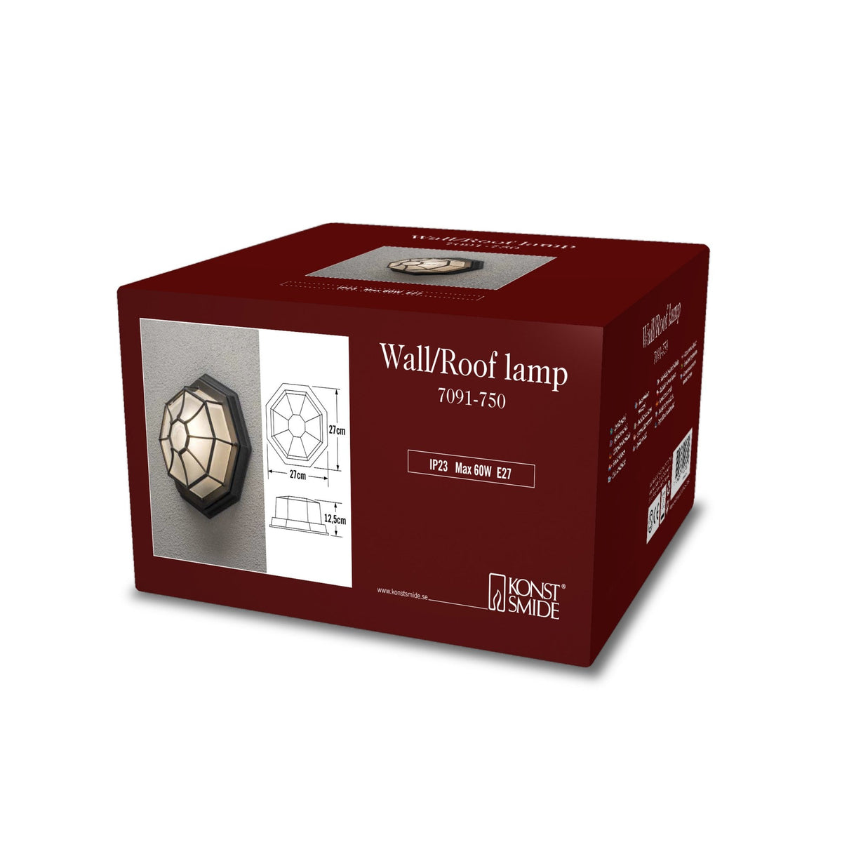 Web IP23 Outdoor E27 Wall or Ceiling Light in Black