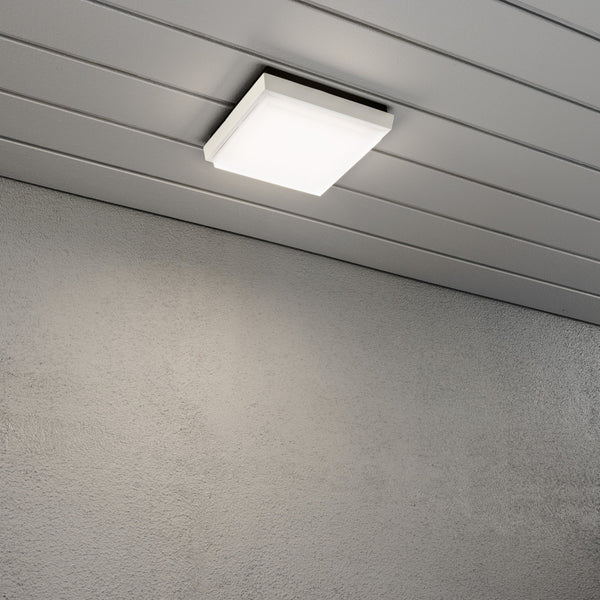 Cesena Square Outdoor IP54 10w LED Ceiling or Wall Light In White