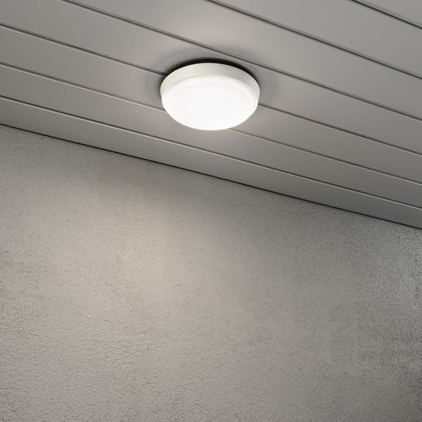 Cesena Round Outdoor IP54 10w LED Ceiling or Wall Light In White