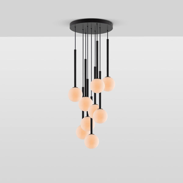 Alyssa Nine Drop G9 Cluster Pendant in Charcoal Grey