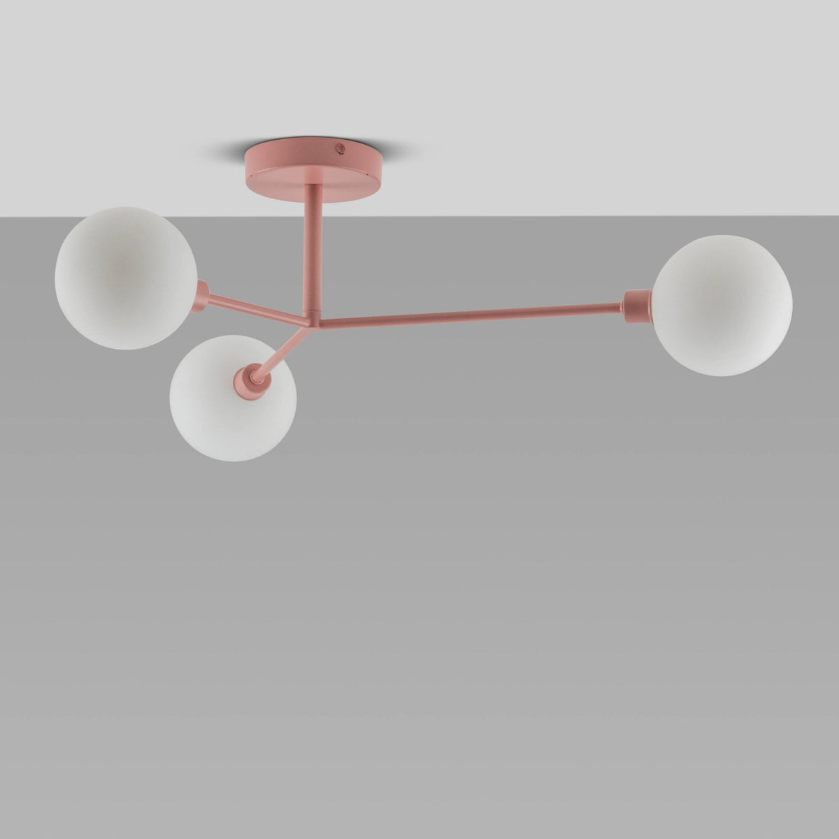 Alyssa IP44 Three Lamp G9 Semi Flush in Pink