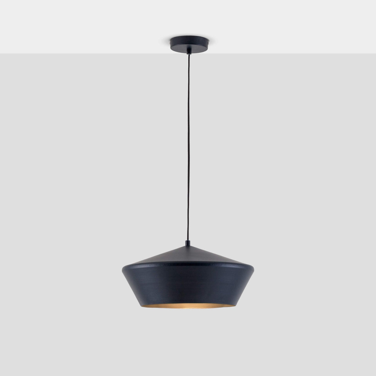 Bimini Wide E27 Pendant in Charcoal Grey