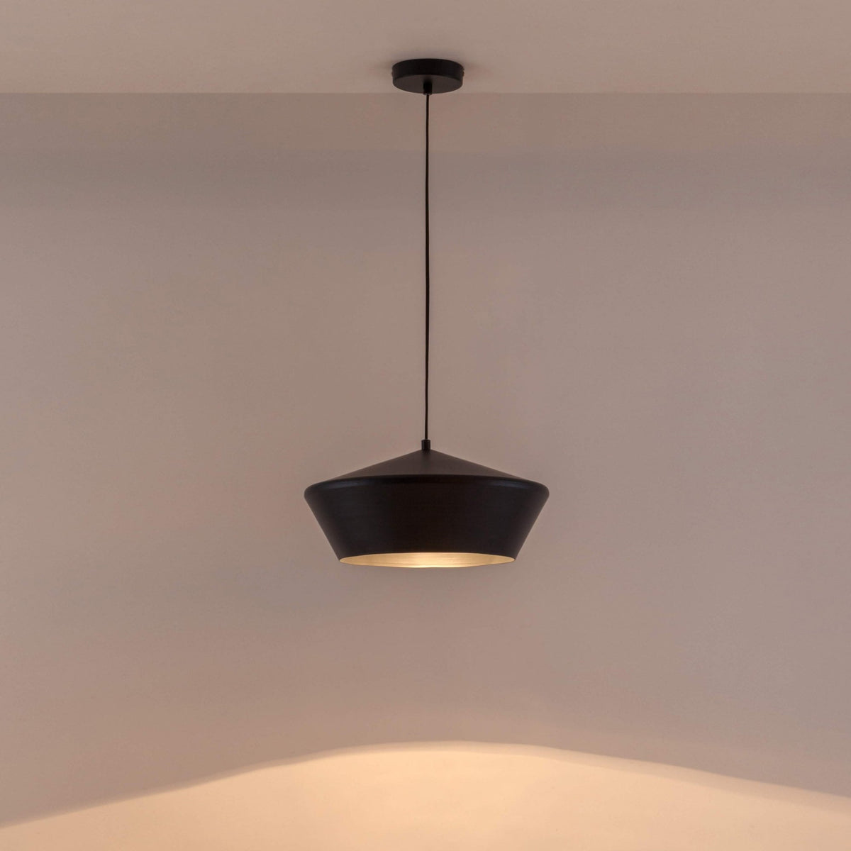 Bimini Wide E27 Pendant in Charcoal Grey