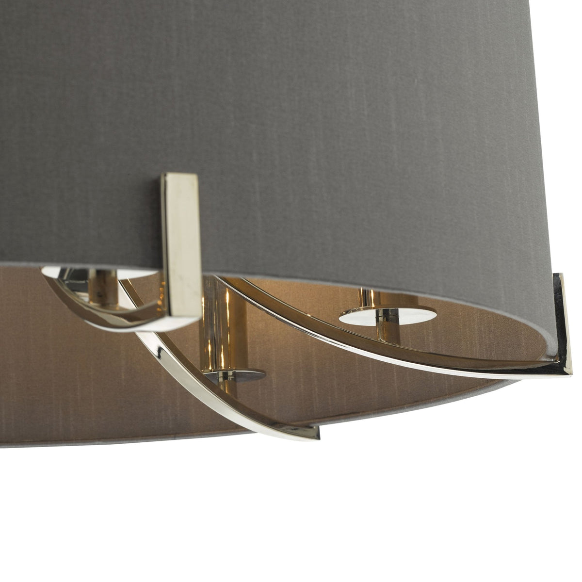 Veyron 6 Light Pendant In Polished Nickel With Grey Shade