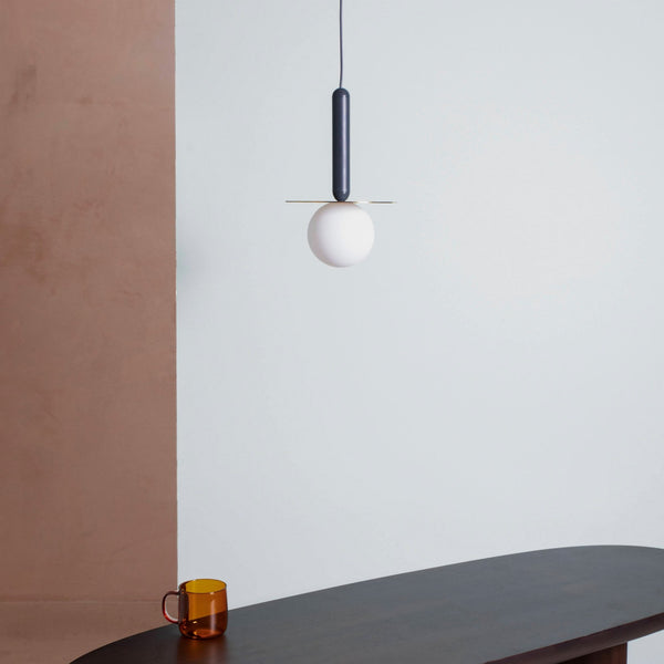 Adore IP44 Single G9 Pendant in Charcoal Grey & Brass
