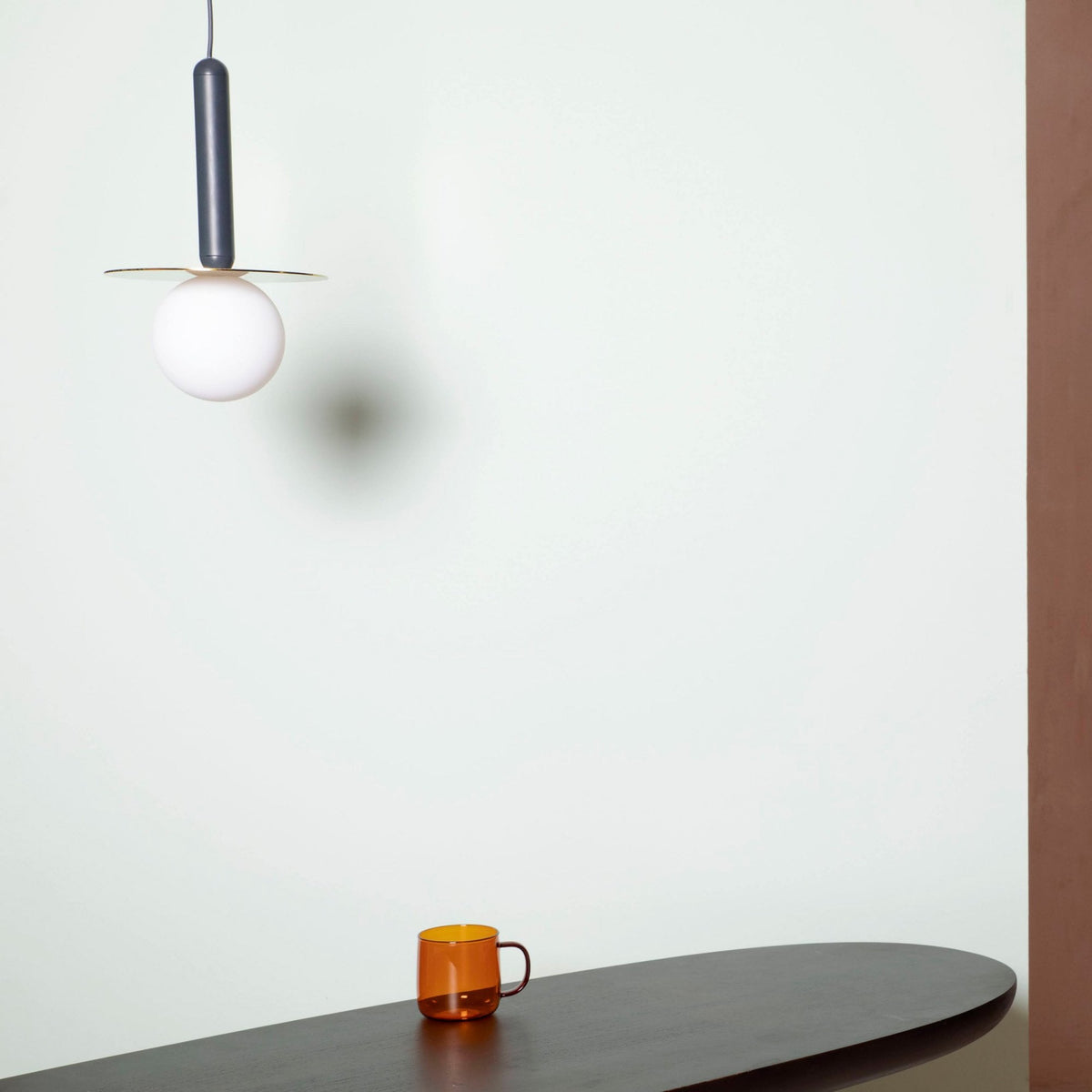 Adore IP44 Single G9 Pendant in Charcoal Grey & Brass