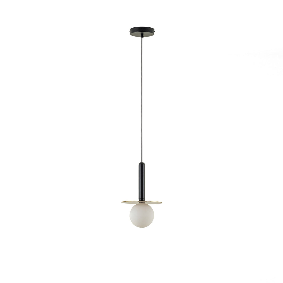 Adore IP44 Single G9 Pendant in Charcoal Grey & Brass