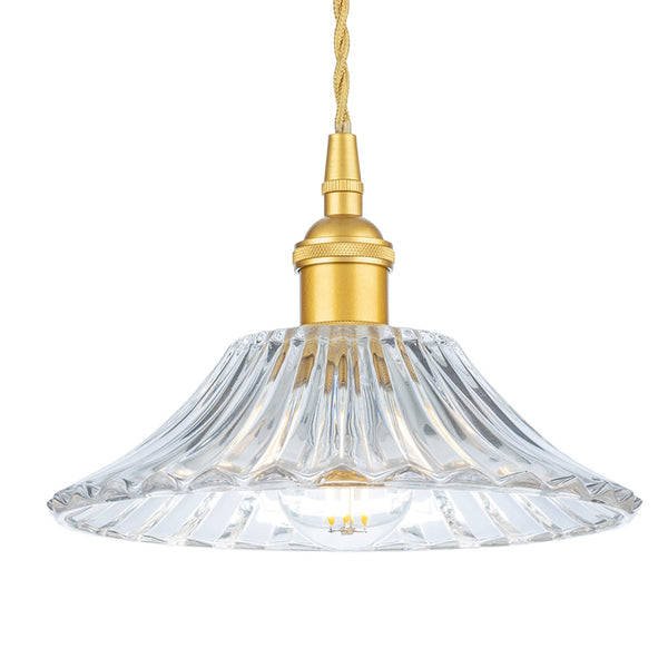 Wilshire 190 Pendant Light in Satin Gold with Clear Decorative Glass