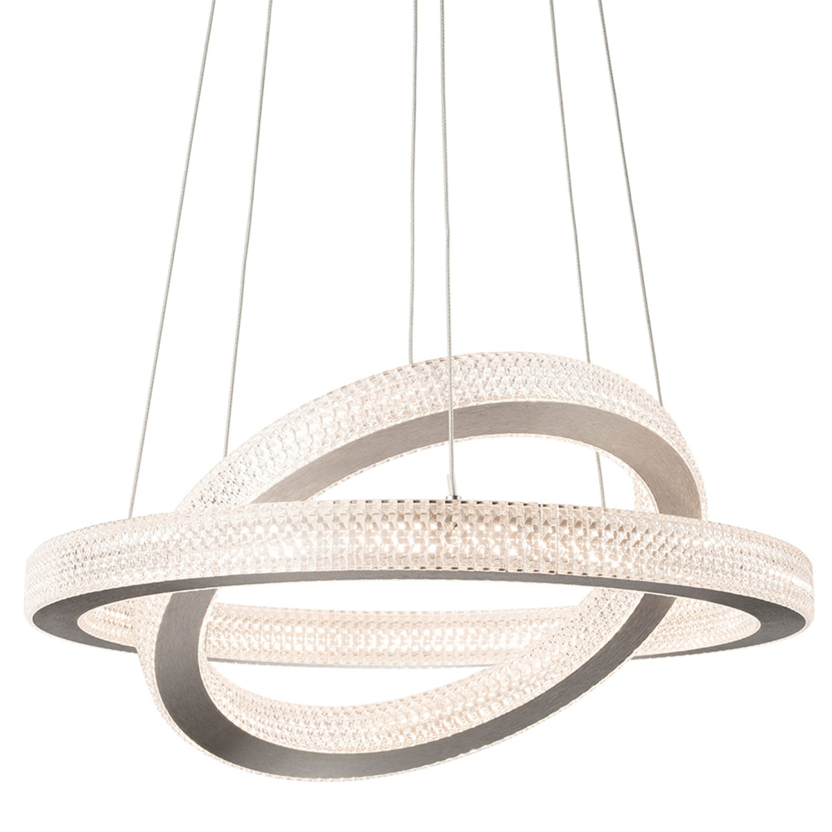 Diamond 43w LED Pendant in Aluminium with Prismatic Diffuser