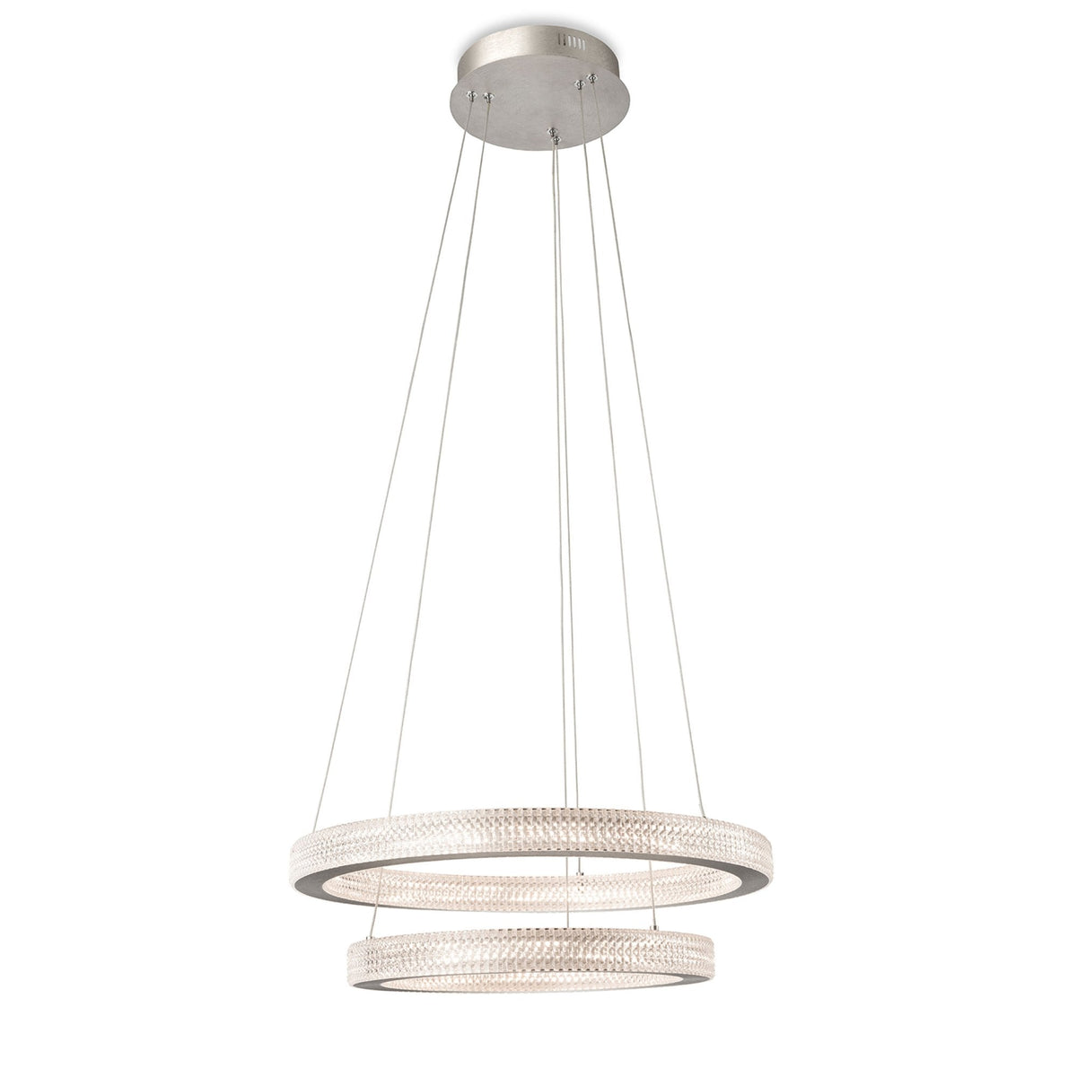 Diamond 43w LED Pendant in Aluminium with Prismatic Diffuser
