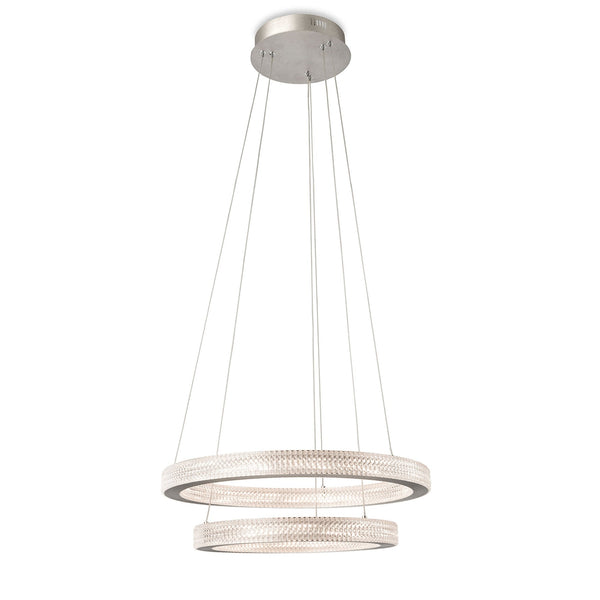Diamond 43w LED Pendant in Aluminium with Prismatic Diffuser