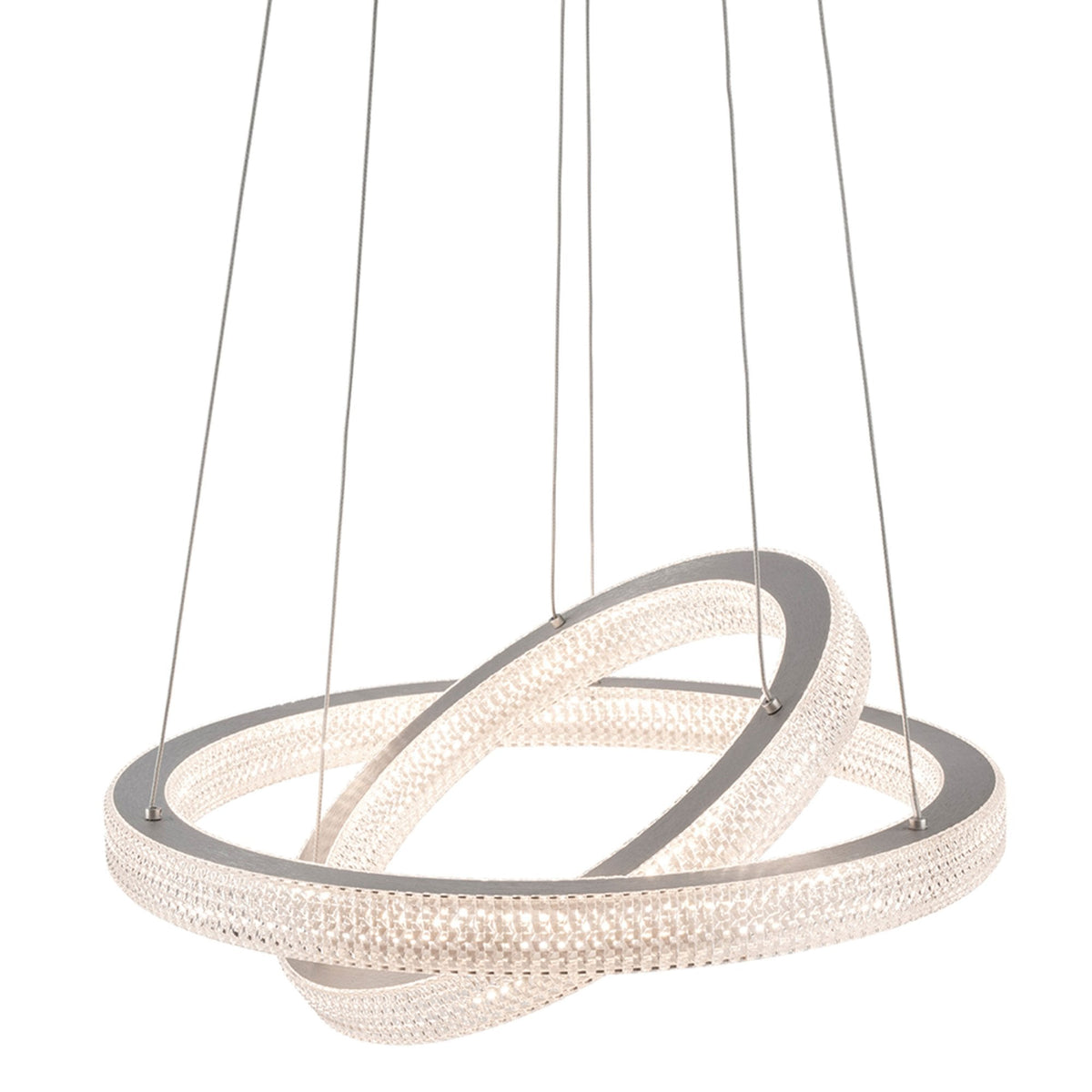 Diamond 43w LED Pendant in Aluminium with Prismatic Diffuser