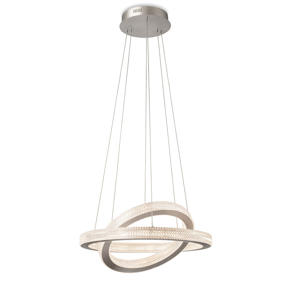 Diamond 43w LED Pendant in Aluminium with Prismatic Diffuser