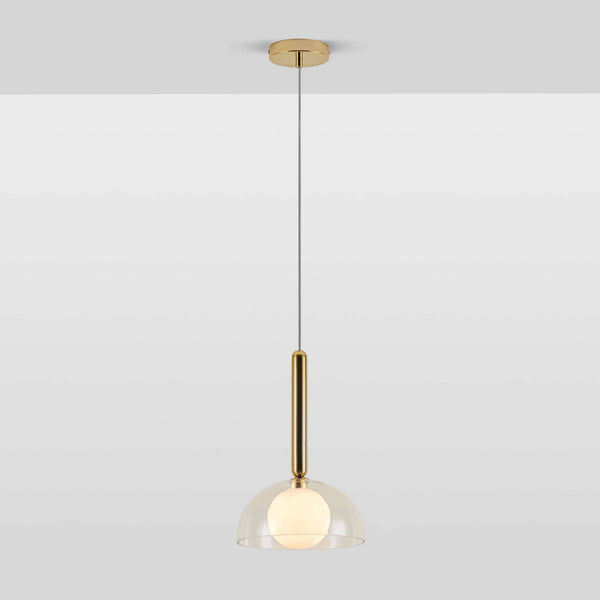 Latrice Single G9 Pendant in Brass with Clear Shade