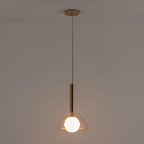 Latrice Single G9 Pendant in Brass with Clear Shade
