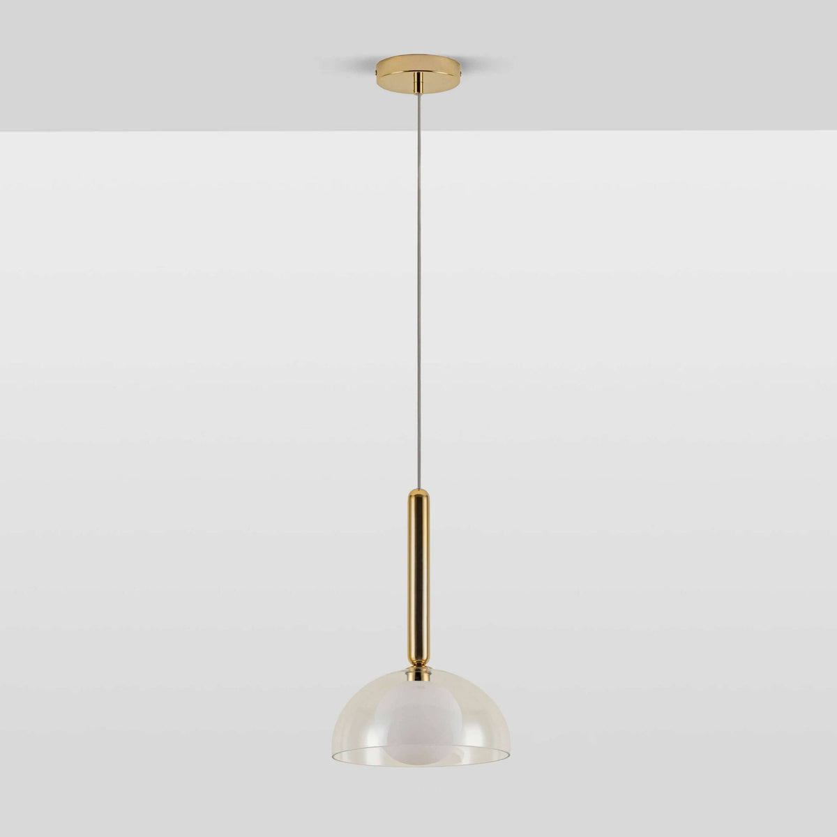 Latrice Single G9 Pendant in Brass with Clear Shade