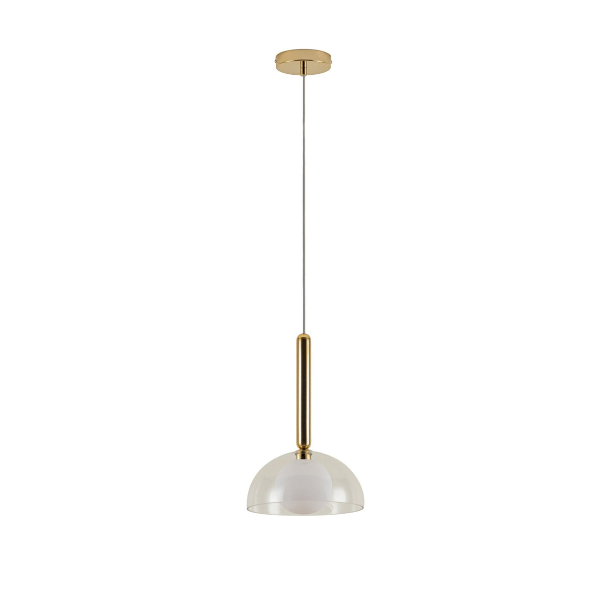 Latrice Single G9 Pendant in Brass with Clear Shade