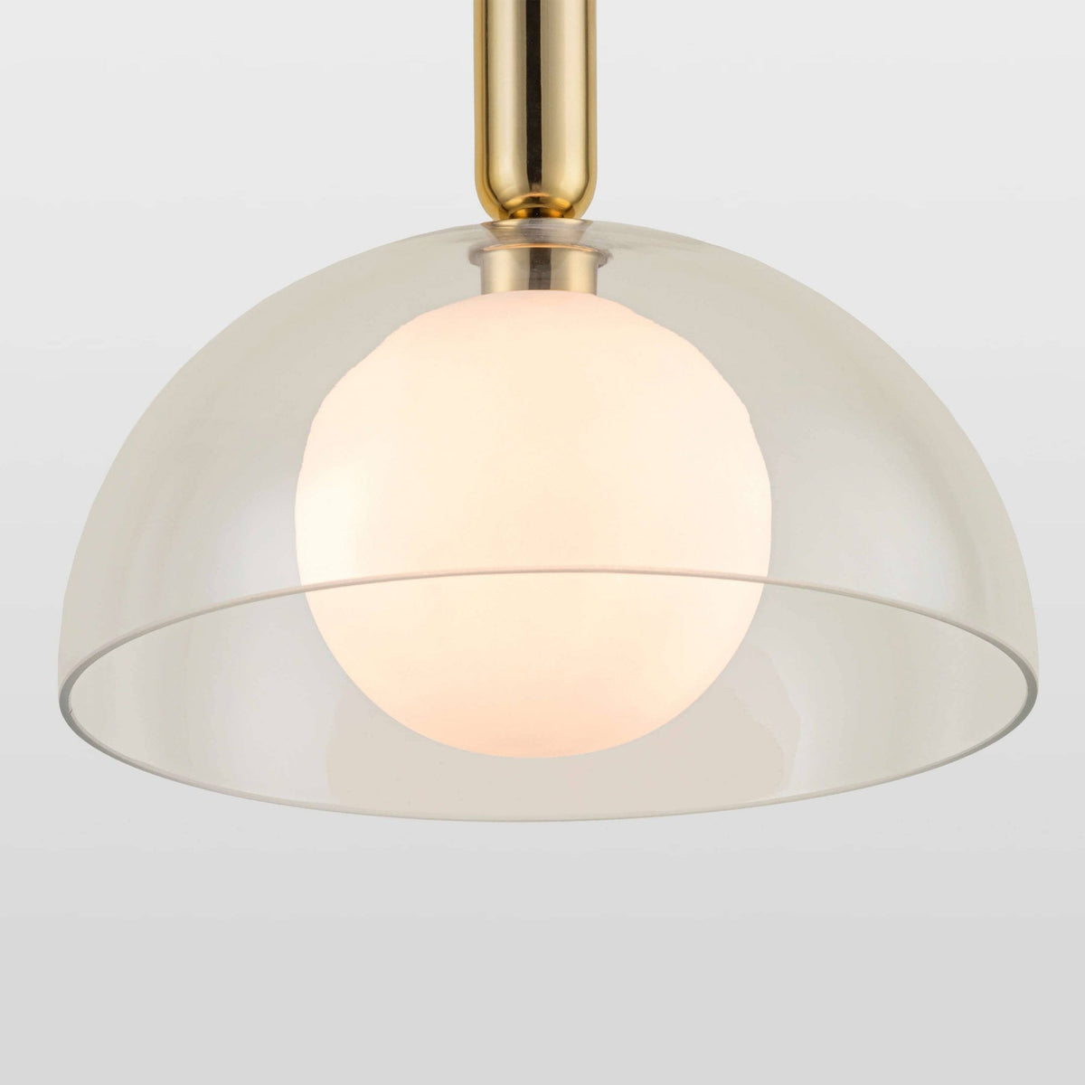 Latrice Single G9 Pendant in Brass with Clear Shade