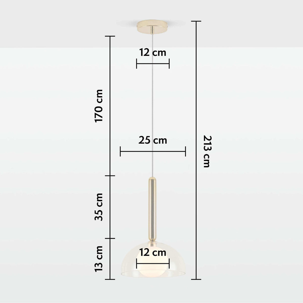 Latrice Single G9 Pendant in Brass with Clear Shade