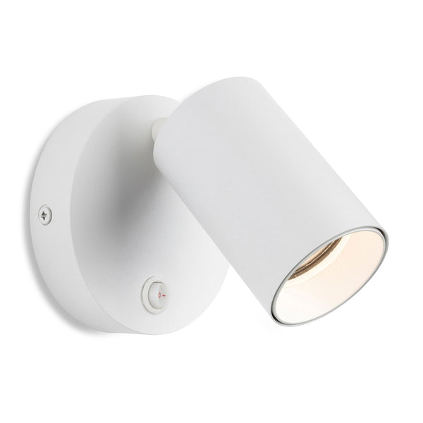 Max Wall Switched Single Spotlight in White